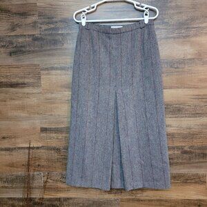 Vtg Hubberman Ireland Wool Tweed Midi Skirt Size 12 Pleated Windowpane Preppy